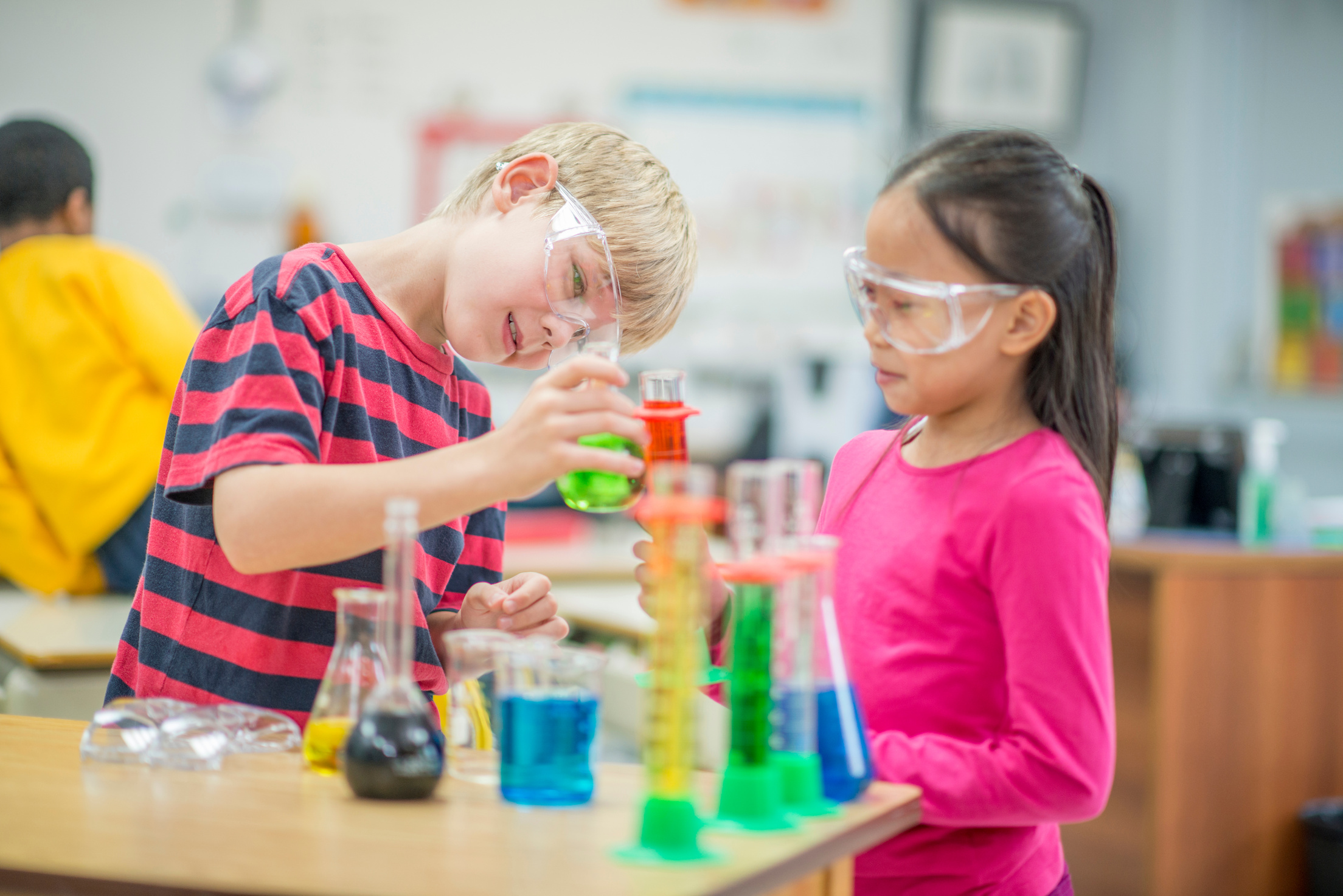 Children Observing in Biology Class