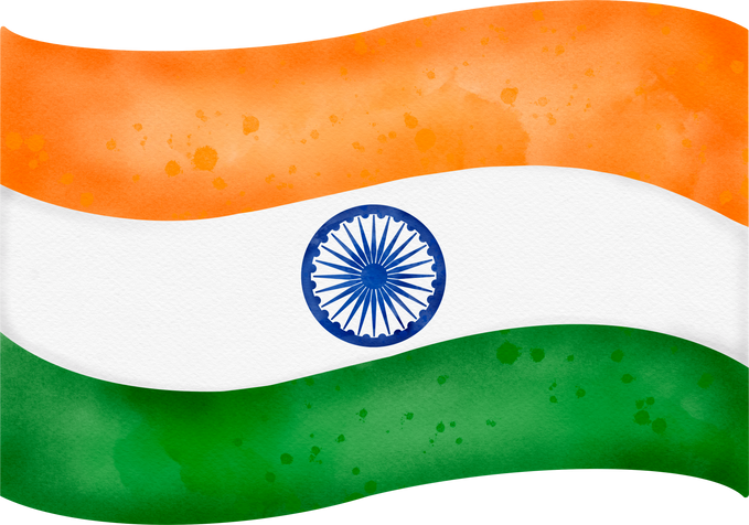 India flag watercolor illustration